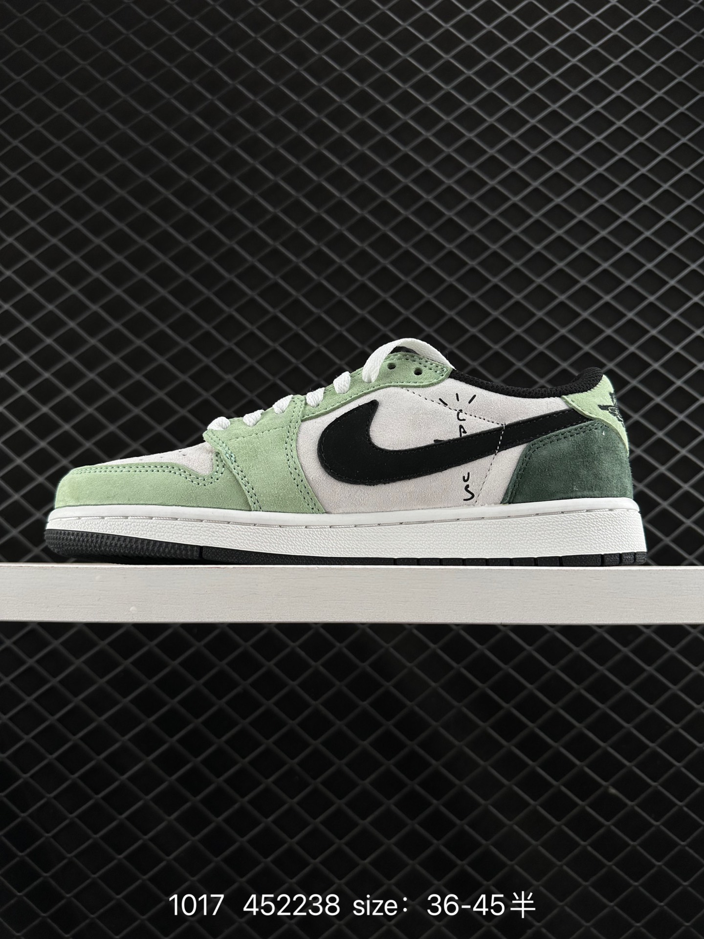 fragment design x Travis Scott x Nike Air Jordan 1 Low OG SP”Black/Green Toe“